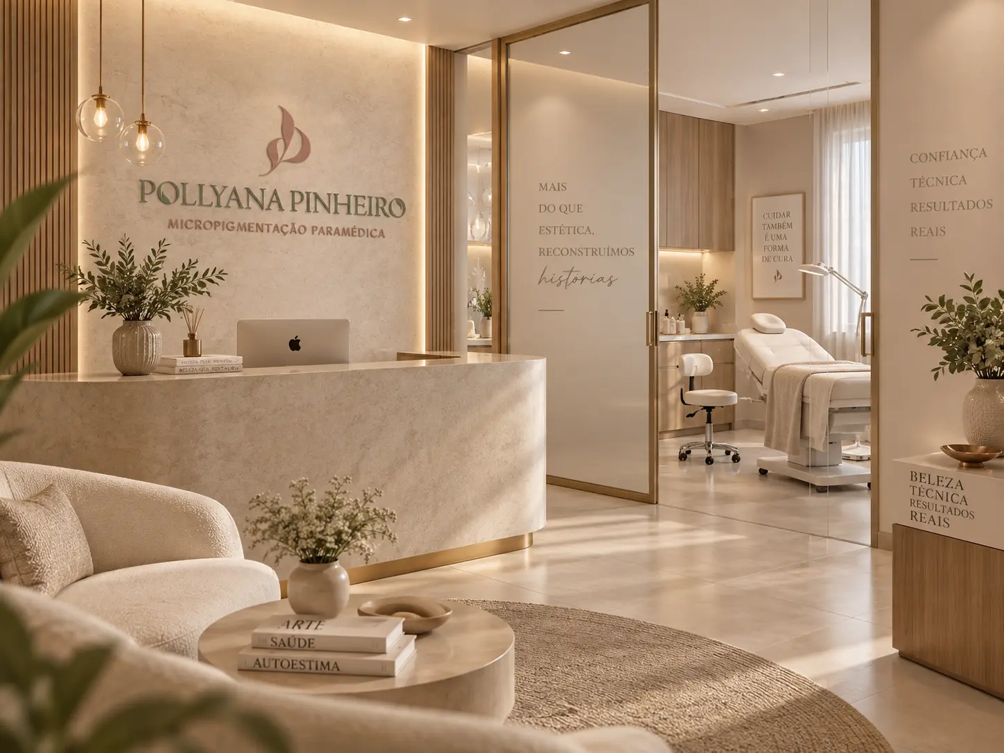 Branding e identidade visual de Pollyana Pinheiro aplicados ao universo de micropigmentação